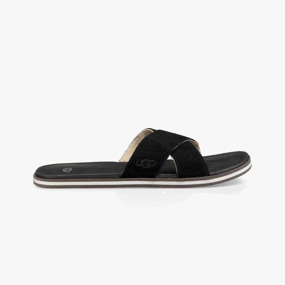 Tong UGG Beach Homme Noir Soldes 438IAWRO